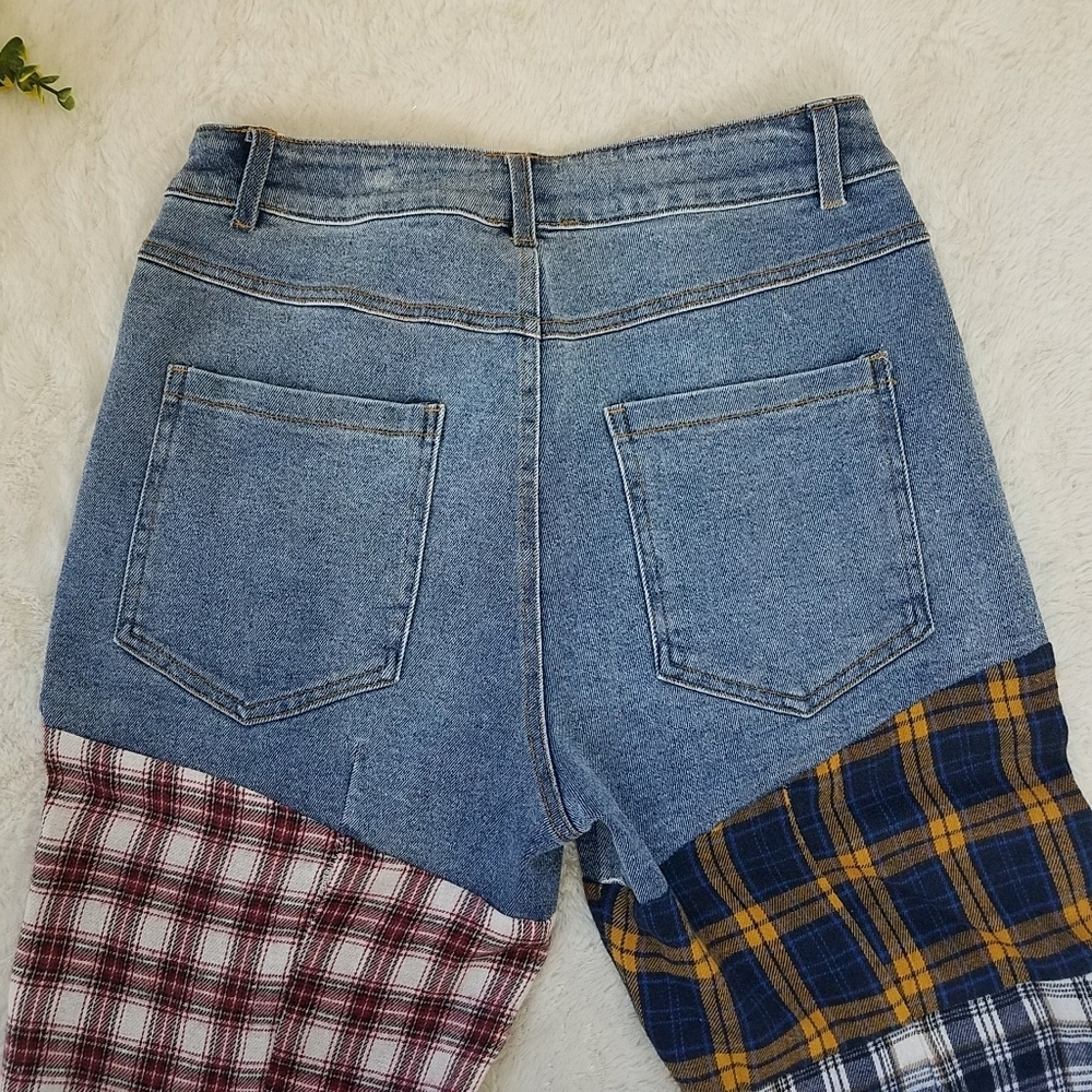 Rehab Lab Patchwork Flare Jeans - Picture 8 of 14